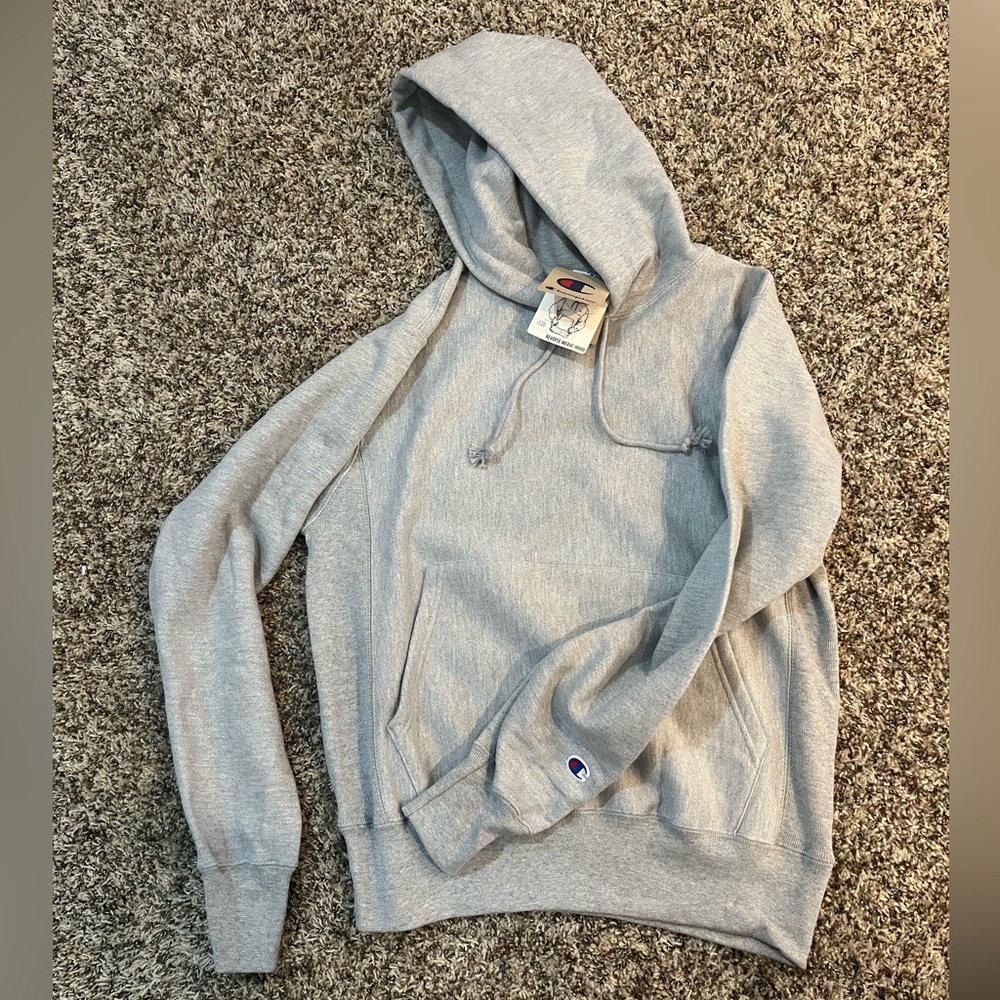 Gray Champion hoodie. New with tags. Size small